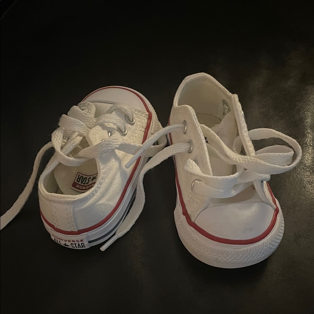 Converse Kids White and Red Sneakers